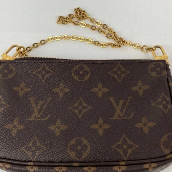 New Authentic LOUIS VUITTON LV Monogram Multiti Pochette Accessoire SMALL WCHAIN - Picture 8 of 14